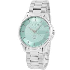 GUCCI G timeless YA126372 Brand new, unused turquoise blue round bar mens