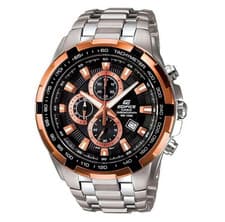Casio Edifice Black Rose Gold Metal Analog Watch For Men Limited Stock