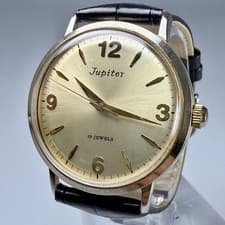 Orient Jupiter Manual Wind Watch 19 Jewels 34mm Mens wrist 19cm Gold Dial
