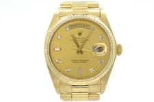 Day-Date 36mm 18038 Champagne Diamond Dial 1980 with Box and Papers