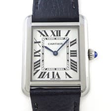 Cartier Watch Tank Solo SM WSTA0030 Stainless Steel Calf Leather Strap Quartz