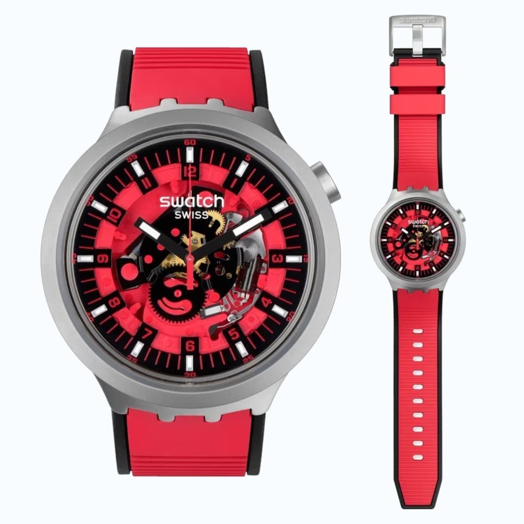 [swatch] RED JUICY SB07S110 Big Bold Irony 47 mm Quartz Red NEW