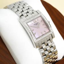 LONGINES L5 166 0 Quartz Wristwatch Silver Pink Dial Unisex Vintage Rare