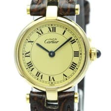 CARTIER Must Vendome Vermeil Gold Plated Quartz Ladies Watch BF589609