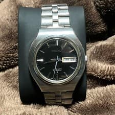 Seiko Lord Matic 5606-7120 Auto Watch Black Dial Date 1969 Used Complete