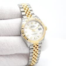 Rolex 279173 Datejust 18K/SS with Silver Diamond Dial on Jubilee