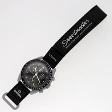 OMEGA S033M100 Mission to the Moon Black Dial Nylon Quartz Men's Watch Booklet