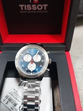 Tissot Men's Chronograph Quartz Blue Dial Stainless Steel Swiss Made Wristwatch