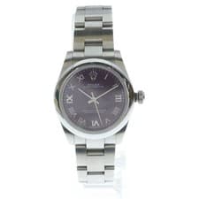 ROLEX 177200 Oyster Perpetual Red Grape Roman Dial SS AT Stainless Used 30c2612d