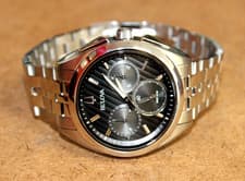 Bulova CURV SS Men's 44 mm Gray Dial 262 KHz Chronograph Watch 96A186 [046WEI]