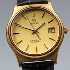 [EXC+5] Vintage OMEGA Seamaster Cal.1342 Gold Push Crown Men's Qz Watch JP #117