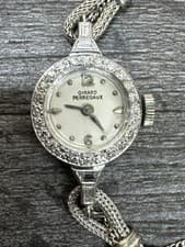 Antique Art Deco Ladies Girard Perregaux Platinum Diamond Wristwatch Swiss Watch