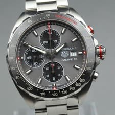 Near MINT TAG Heuer Formula 1 CAZ2012-0 Date Silver Chronograph Auto Men's Watch