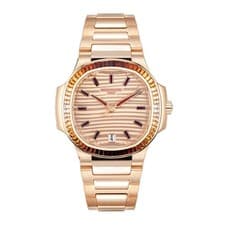 Patek Philippe Nautilus Watch 35MM Gold Diamond Baguette Index Markers Dial R...