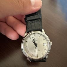 Omega Prestige Chronometer Automatic Watch Silver Dial 34mm Case Men Luxury