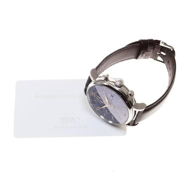 IWC SCHAFFHAUSEN PORTOFINO IW391036 42mm SS Leather Navy Dial Automatic #C234