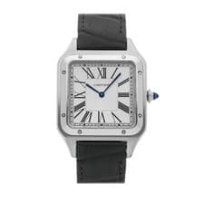 Cartier Santos-Dumont Steel Manual Wind Silver Dial Strap Watch WSSA0032