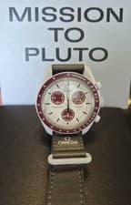 New! Swatch x Omega MoonSwatch Mission to Pluto Speedmaster Box Papers Receipt