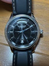 Louis Erard Automatic Black Dial Day Date Watch Stainless Steel Silicone Strap