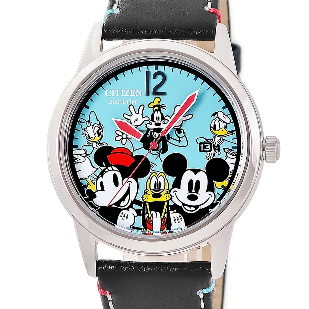 Citizen Eco-Drive Sensational Six AW1235-06W Blue Dial Black Leather Used From J