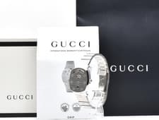[UNUSED] GUCCI 157.4/YA157401 Grip Date Quartz Men's Watch From JAPAN