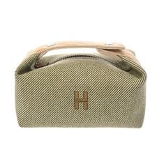 Used HERMES Ladies Handbag Verre Foret Cotton Polyamide from JAPAN