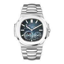 Patek Philippe Nautilus Watch 40MM Blue Index Hour Markers Dial Stainless Steel
