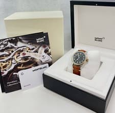 MONTBLANC 1858 Automatic Wristwatch 7454-BBGJ3DB31 SS GP Black Dial with Box