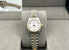 Rolex Ladies Datejust 79173 26mm White Arabic Dial 18k Yellow Gold Steel Jubilee