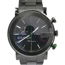 Gucci YA101331 Men's Quartz Chrono Watch Black Sapphire Used