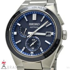 Seiko Men s Wristwatch Astron NEXTER Solar Radio Titanium Navy Dial SBXY051 8B63