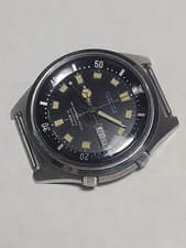 CITIZEN 100M 4-520343Y 43MM TWO CROWNS STAINLESS STEEL ORIG BEZEL  DIAL CA 1970s