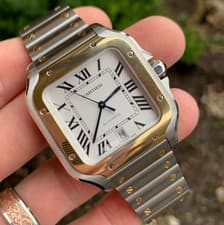 Cartier Santos Large W2SA0009 Automatic Gold & Steel Wristwatch Box & Papers