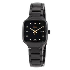 Rado True Quartz Diamond Black Dial Ladies Watch R27080702