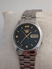 SEIKO 5 Automatic Black Dial 37mm Stainless Steel Watch