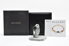 [Exc+5 w/Box] BVLGARI B-Zero1 BZ22S Silver Black Dial Woman's Quartz From JAPAN