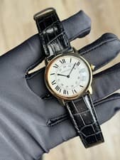 Cartier Ronde Solo White Roman Strap Preowned Watch&Box W6700455