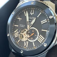 Bulova Men's Marine Star Automatic Silver Stainless Steel Watch 44 MM 98A302