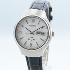 SEIKO LMDELUXE 5626-8150 Automatic Black Leather Men's Watch Auth w-3170