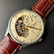 PIAGET Vintage Regulator Skeleton Dial Manual Wind Mechanical Wristwatch 37mm