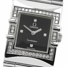 OMEGA WATCH 1528.46 CONSTELLATION CARRE QUADRA 4P DIAMOND BEZEL QUARTZ WOMEN'S