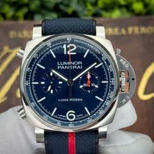 Panerai Luminor  Luna Rossa 44mm Chronograph Sunburst Blue PAM01303 PAM 1303