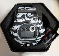CASIO G-SHOCK DW-6900 Camouflage Zebra Wristwatch White Black Digital New W/Case