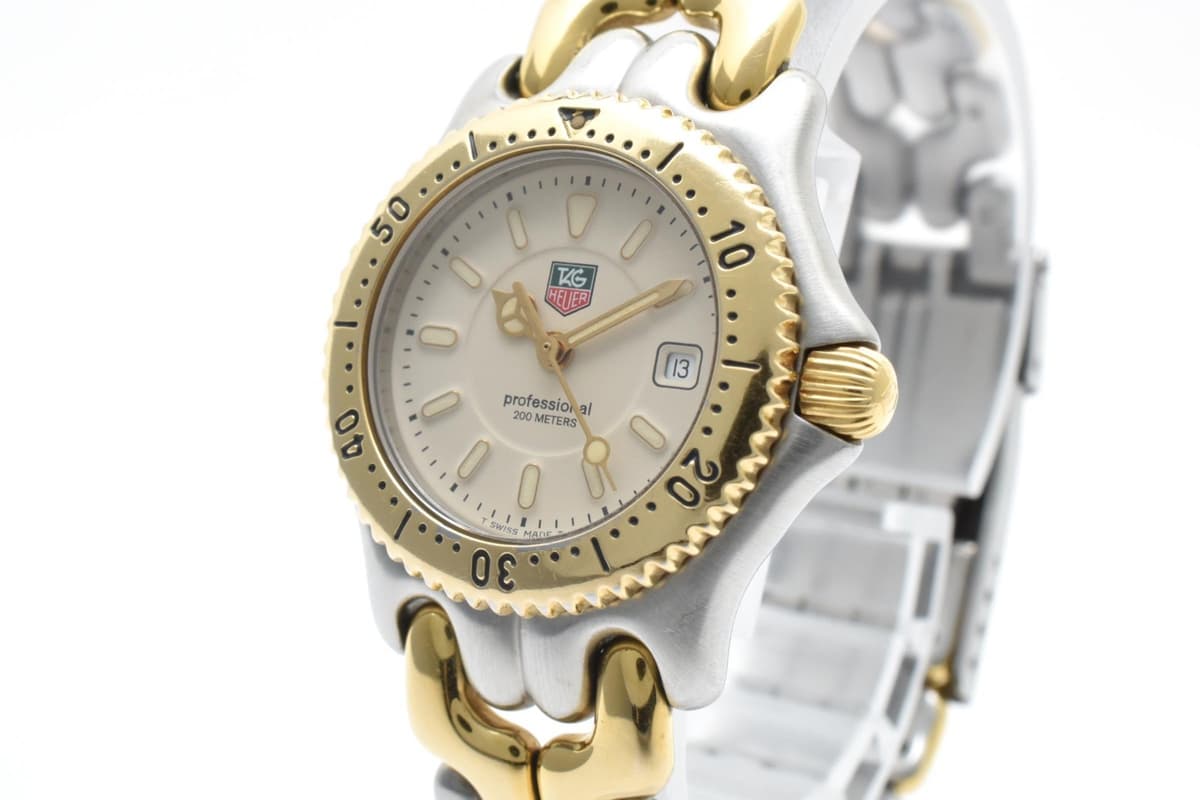 [NEAR MINT] TAG Heuer Professional WG1321-0  Gold Cream Women's Qz Watch JAPAN