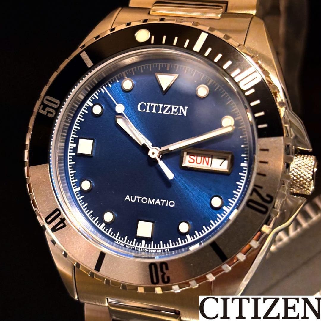 CITIZEN Automatic Men's Watch Blue Dial Silver 42mm 100M Box Refurbished