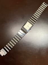 Seiko Dolce Black Ceramic 7320-5720 SAKA016 Quartz Square Silver Dial 21.6mm