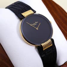 Christian Dior Moon Bagheera Black Quartz Watch Used with Battery Change From Ja