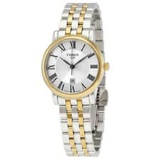TISSOT WOMENS WATCH CARSON PREMIUM SILVER & GOLD TONE STRAP SILVER DIAL GENUINE