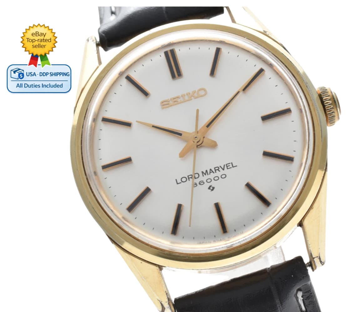 OH [NEAR MINT] SEIKO Lord Marvel 36000 5740-8000 Gold Manual Mens Watch JAPAN