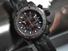 GV2 by Gevril Octopus 1404 Men’s Chronograph Watch Black Dial Leather Strap Date